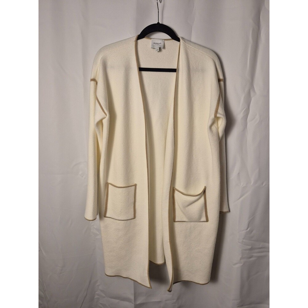 Oversized Wrap Cardigan Cream Balletcore Tie Waist Soft Knit Capsule Layer L